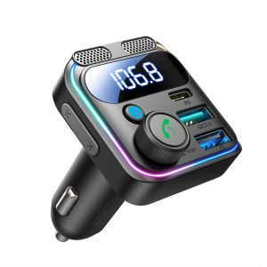 Dual-Mic Car Wireless FM Transmitter (Black)