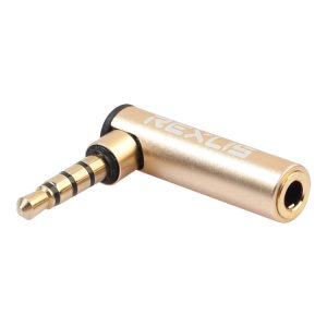 90 Degree Plug 3.5mm Male to Female Audio Adapter