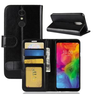 LG Q7 Horizontal Flip Wallet Case with Card Slots