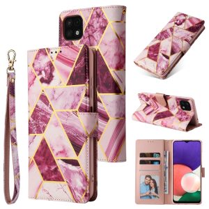 Galaxy A22 5G Marble Flip Wallet Case with Holder