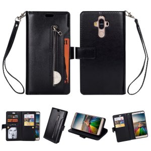 Huawei Mate 9 Zipper Wallet Case with Lanyard