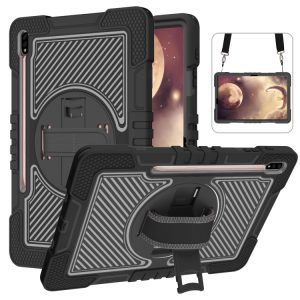 Galaxy Tab S7 FE / Tab S7 Plus Case with Rotating Holder and Shoulder Strap