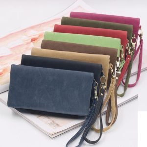 Clutch Purse with Double Zipper
