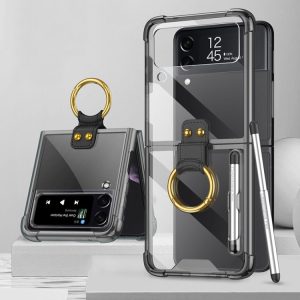 Galaxy Z Flip 4 Case with Ring Holder and Pen Slot