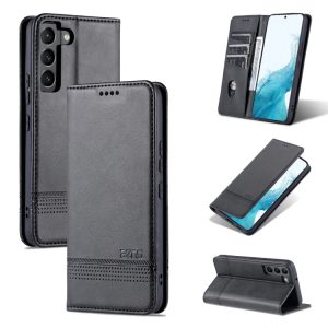 Galaxy S22 Leather Texture Band Pattern Wallet Case