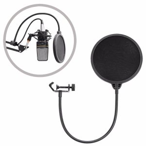 Double-layer Recording Microphone with Clip Stabilizing Arm