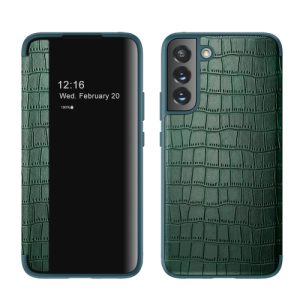 Galaxy S23 5G Crocodile Texture Wallet Case with Window View