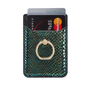 Stick-on Rear Card Phone Pouch with Ring Holder