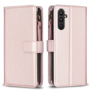 Galaxy A15 Leather ZipWallet Case - 9-Card Slot Flip Cover