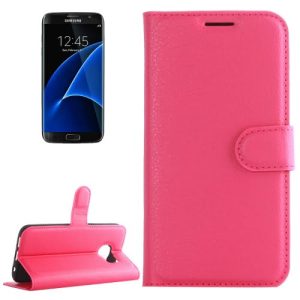 S7 Edge Leather Wallet Case Pink