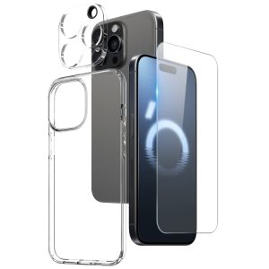 iPhone 16 Pro Clear TPU Phone Case with Screen Film and Lens Film 