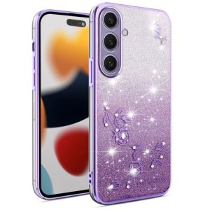 Samsung Galaxy S25 5G Gradient Glitter Flower All-inclusive Phone Case