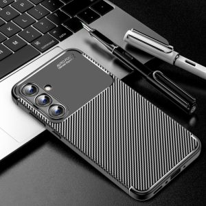 Samsung Galaxy A35 Carbon Fiber Texture Shockproof Phone Case (Black)
