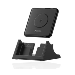 15W Desktop Wireless Fast Charger with Detachable Phone Holder (Black)