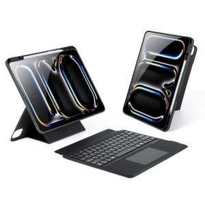 iPad Pro 13 2024 Magnetic Wireless Bluetooth Keyboard Tablet Case (Black)
