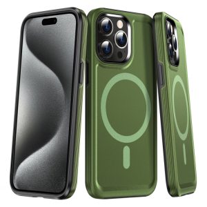 iPhone 15 Pro Max Shield Armor MagSafe TPU Hybrid PC Phone Case