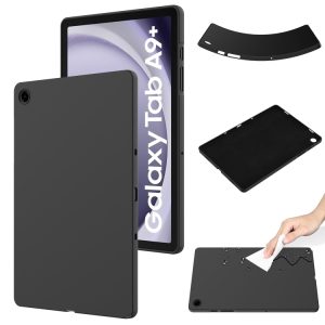 Samsung Galaxy Tab A9 Plus Pure Color Liquid Silicone Shockproof Tablet Case(Black)
