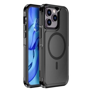 iPhone 14 Pro Armor Magsafe PC Hybrid TPU Phone Case (Black)