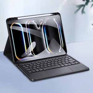 iPad Pro 11 2024 Wireless Bluetooth Keyboard Tablet Protective Case (Black)