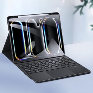 iPad Pro 13 2024 Wireless Bluetooth Keyboard Tablet Protective Case (Black)