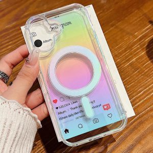 iPhone 17 Gradient Color MagSafe Full Coverage Phone Case (Rainbow)