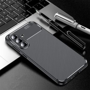 Samsung Galaxy A36 5G Carbon Fiber Texture Shockproof TPU Phone Case (Black)