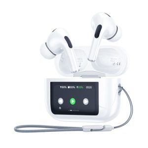 Smart Color Screen Noise Reduction Wireless Bluetooth Earphones(White)