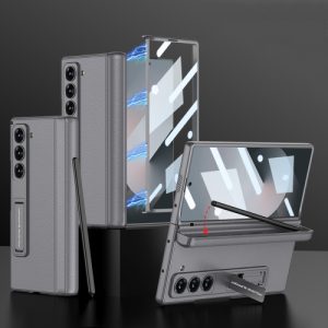 Samsung Galaxy Z Fold6 Integrated Magnetic Leather Flip Phone Case with Pen Box