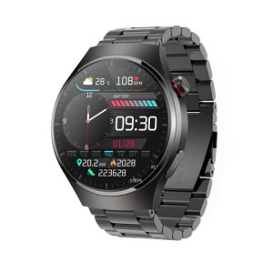 1.43 inch AMOLED IP67 Steel Band Smart Call Watch, Support ECG (Black)