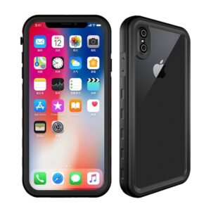 iPhone X / XS Waterproof Snowproof Shockproof Dustproof PC+Silicone Case (Black)