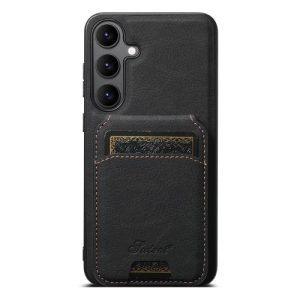 Samsung Galaxy S25 5G Suteni Litchi Texture Leather Detachable Wallet Back Phone Case