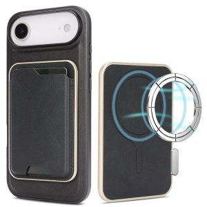 iPhone Air Slim MagSafe Ring Magnetic Card Holder Leather Phone Case